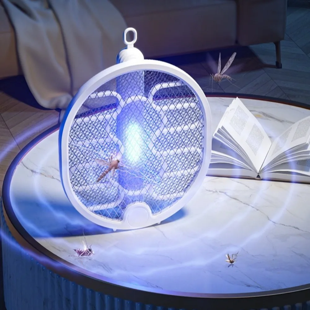 

Wall-mounted Electric Mosquito Racket Rechargeable Handheld Foldable Mosquito Killler with LED Night Light Anti-mosquito Device
