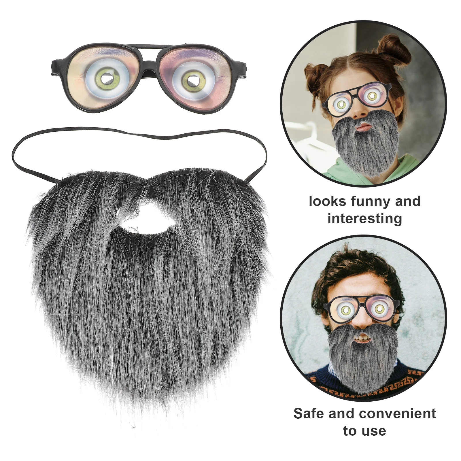 

1Set Realistic Fake Mustache Beard Eyewear Cosplay Party Prop Lifelike False Mustache Halloween Fancy Dress Photo Outfit