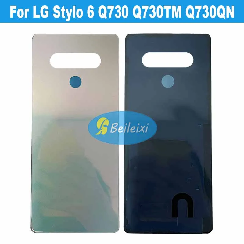 For LG Stylo 6 Q730 K71 Q730HA Q730AM Q730TM Battery Back Cover Housing Door With Camera Lens Glass Back Cover Replacement Parts