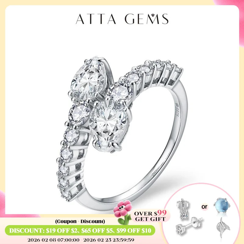 

ATTAGEMS New 2024 Solid S925 Sterling Sliver Moissanite Rings for Women Men D VVS1 Color Snake Shape Wedding Jewelry Party Gift