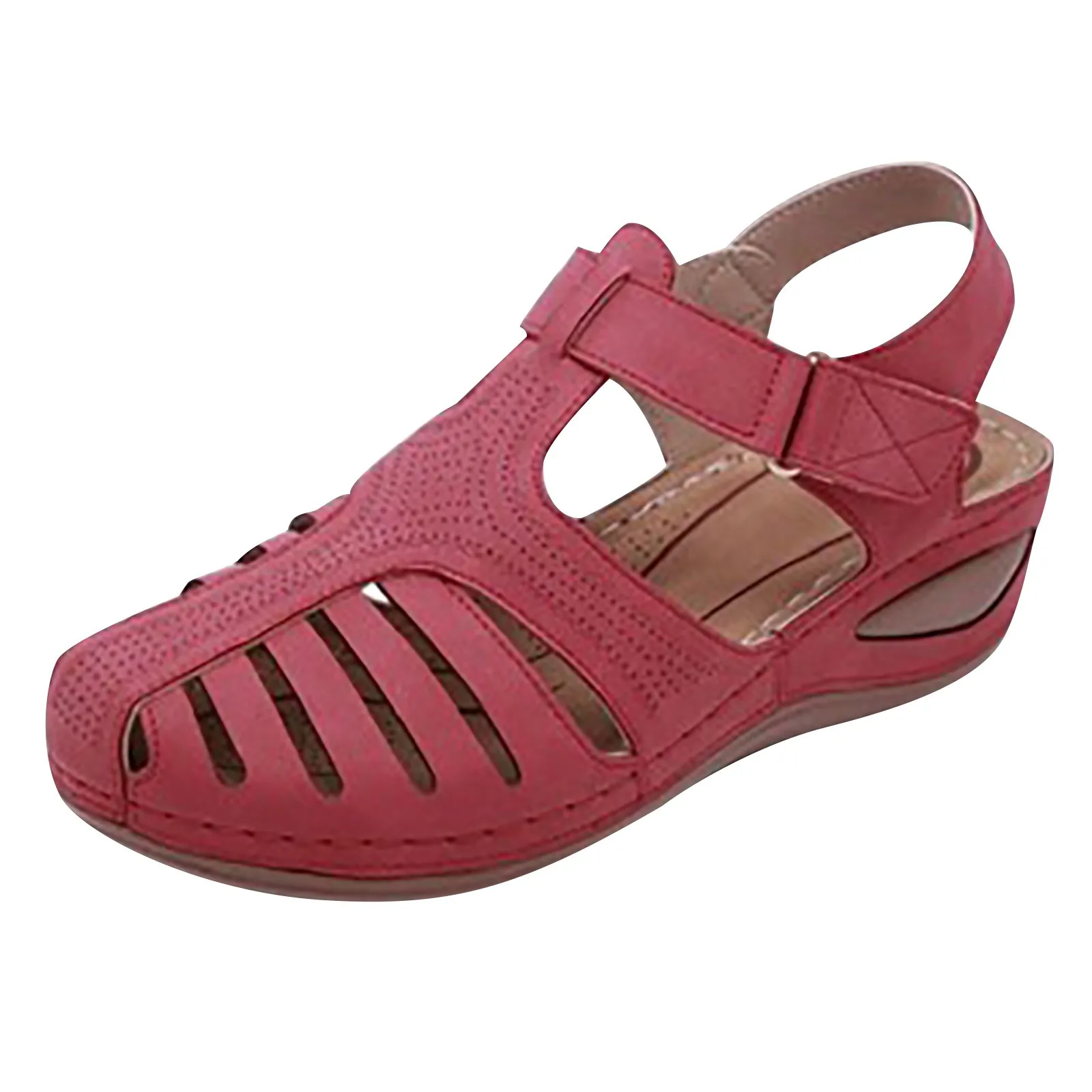 Sandały damskie letnie zabytkowe sandały na koturnie Casual wycięcie Loophole damskie buty damskie damskie platformy Retro Sandalias Plus Size