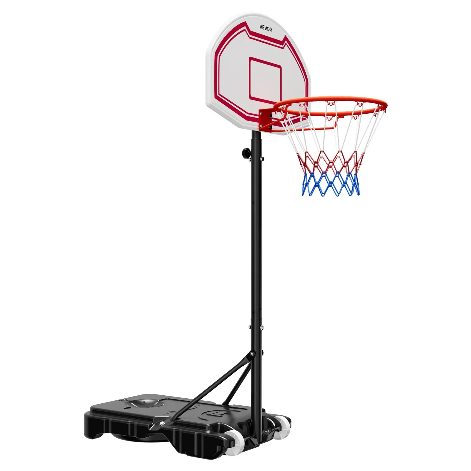 

Portable Basketball Stand, 5.2 To 6.9 Ft Height Adjustment Basketball Hoop & Goal, Kids Adjustable Basketballs Hoop With Nylon