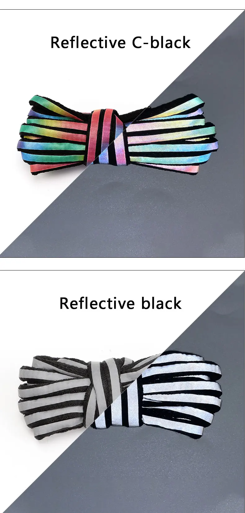 Leuchtende Halbkreis-Schnürsenkel, flache, runde, reflektierende Schnürsenkel, bunte, sternförmige Laserschnürsenkel für Sportschuhe, Basketballschuhe – Detail 10