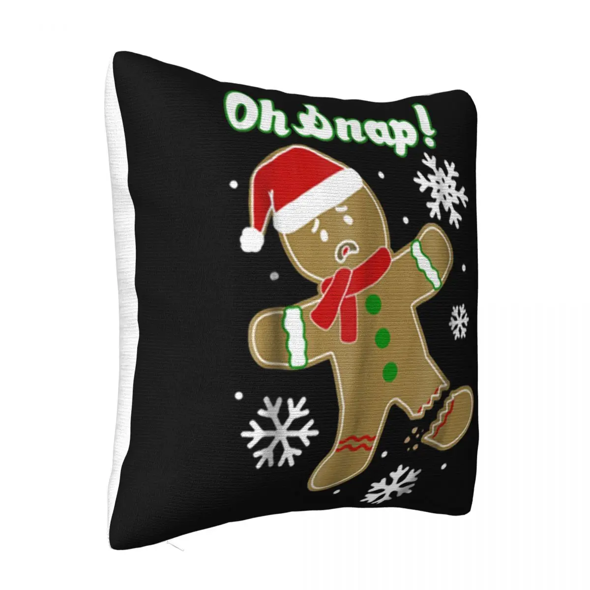 Awesome Broken Gingerbread Man Oh Snap Santa X'Mas Funny Vintage Summer Holiday Tops Spring Pillow Case