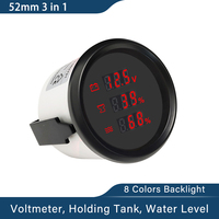 ELING Waterproof 52mm Digital 3 in 1 Multi-Function Gauge with 8 Colors Backlight for Car Boat Yacht Universal 9-32V