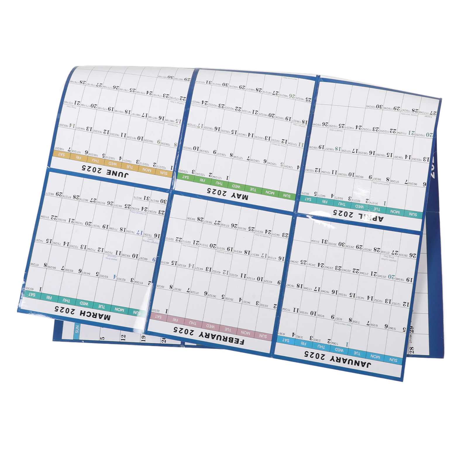 

Erasable Wall Calendar 2025 Large Monthly Planner Dry Wipe Reusable Home Office Supplies Blue Color Hanging Design