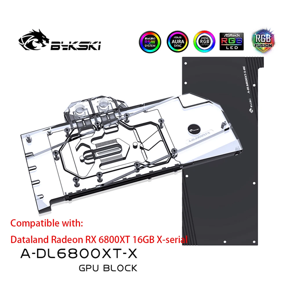 Bykski GPU Block , For Dataland Radeon RX 6800XT 16GB X-serial , Video Card Water Cooler / Full Cover Radiator ,  A-DL6800XT-X