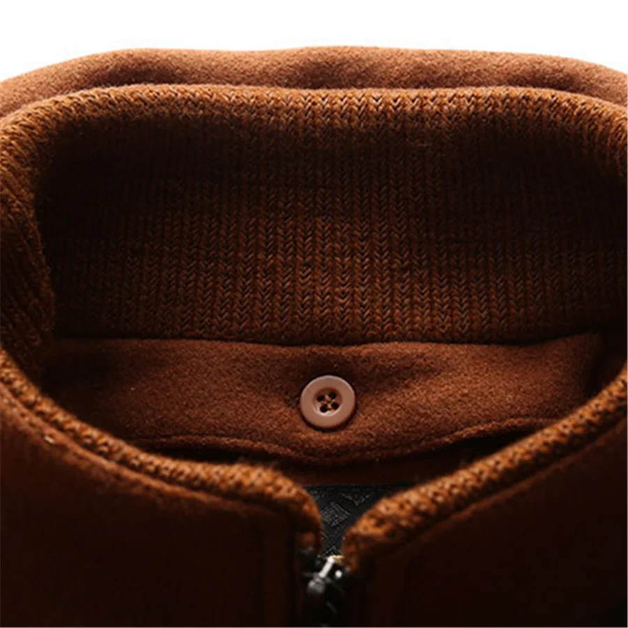 Autumn And Winter Double Collar Fashion Woolen Coat for Men Large Size Windbreaker Trench Soft Warm Wool Coat Male Clothing