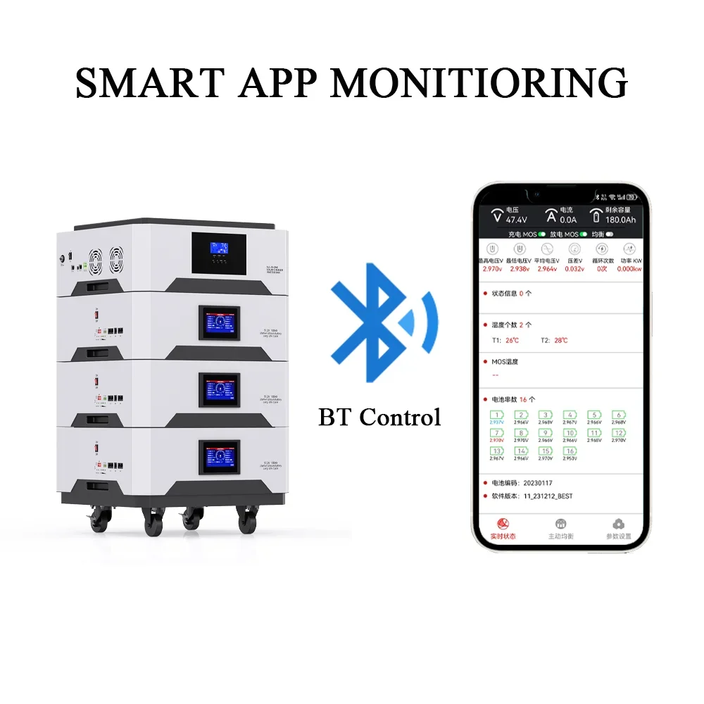 LiFePo4バッテリー,48v,100Ah,5kwh,10kwh,15kwh,太陽エネルギー貯蔵システム,積み重ね可能なLiFePo4バッテリー