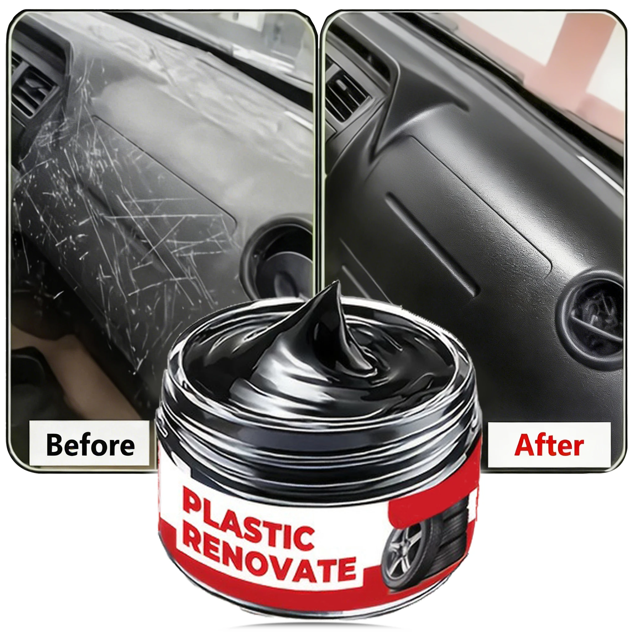 Car Interior Plastic Leather Scratch Repair Paste Anti-Aging Paste Automotive Tires Seats Steering Wheel Polishing Wax