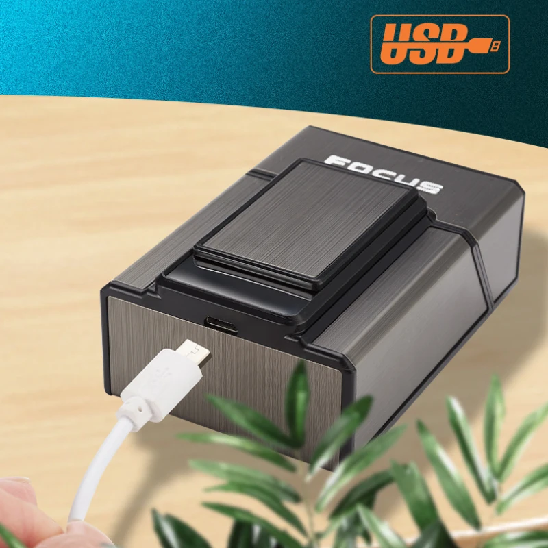 Rechargeable Cigarette Box Lighter in One 20 Pack Men's Cigarette Box USB Charging Cigarette Lighter Boxed Smoking Gift