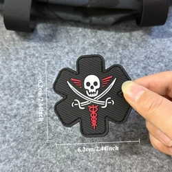 Parche táctico PVC calavera moral médica gancho y bucle para chaqueta