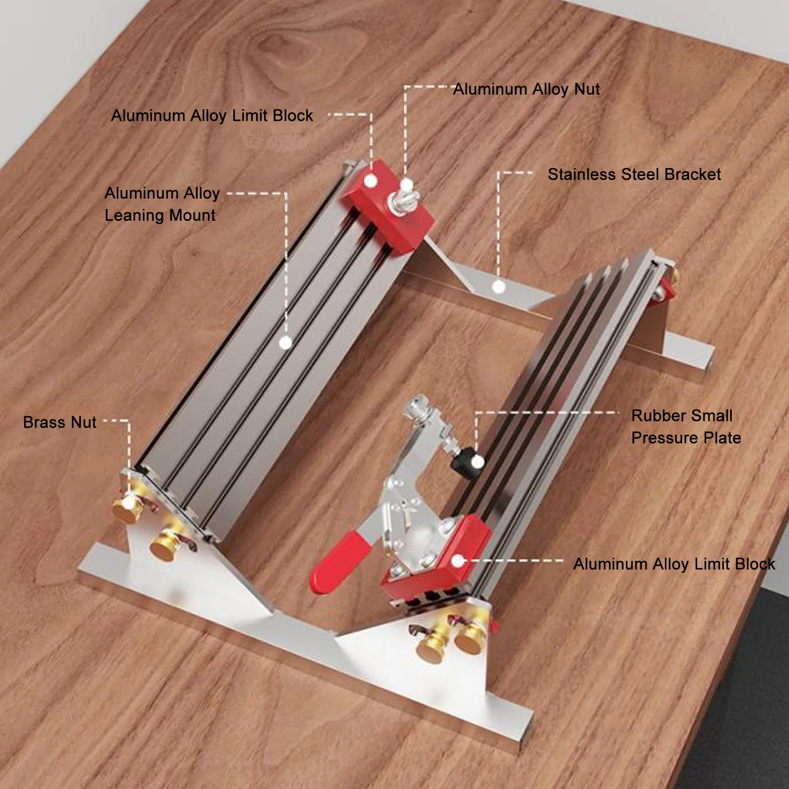 Drawer Clamp Locator 1/2in‑16in Aluminum Alloy Adjustable Drawer Clip Positioner for Milling Table Saw