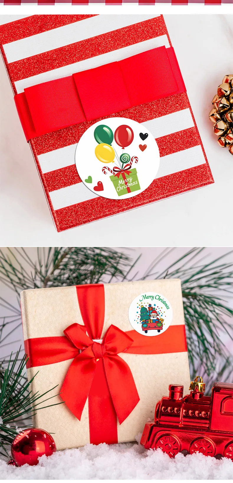 500 Stück Frohe Weihnachten Siegelaufkleber zum Dekorieren von DIY-Geschenken, Backpapier, Umschlägen und Schreibwaren für die Weihnachtsfeier-Dekoration – Detail 10