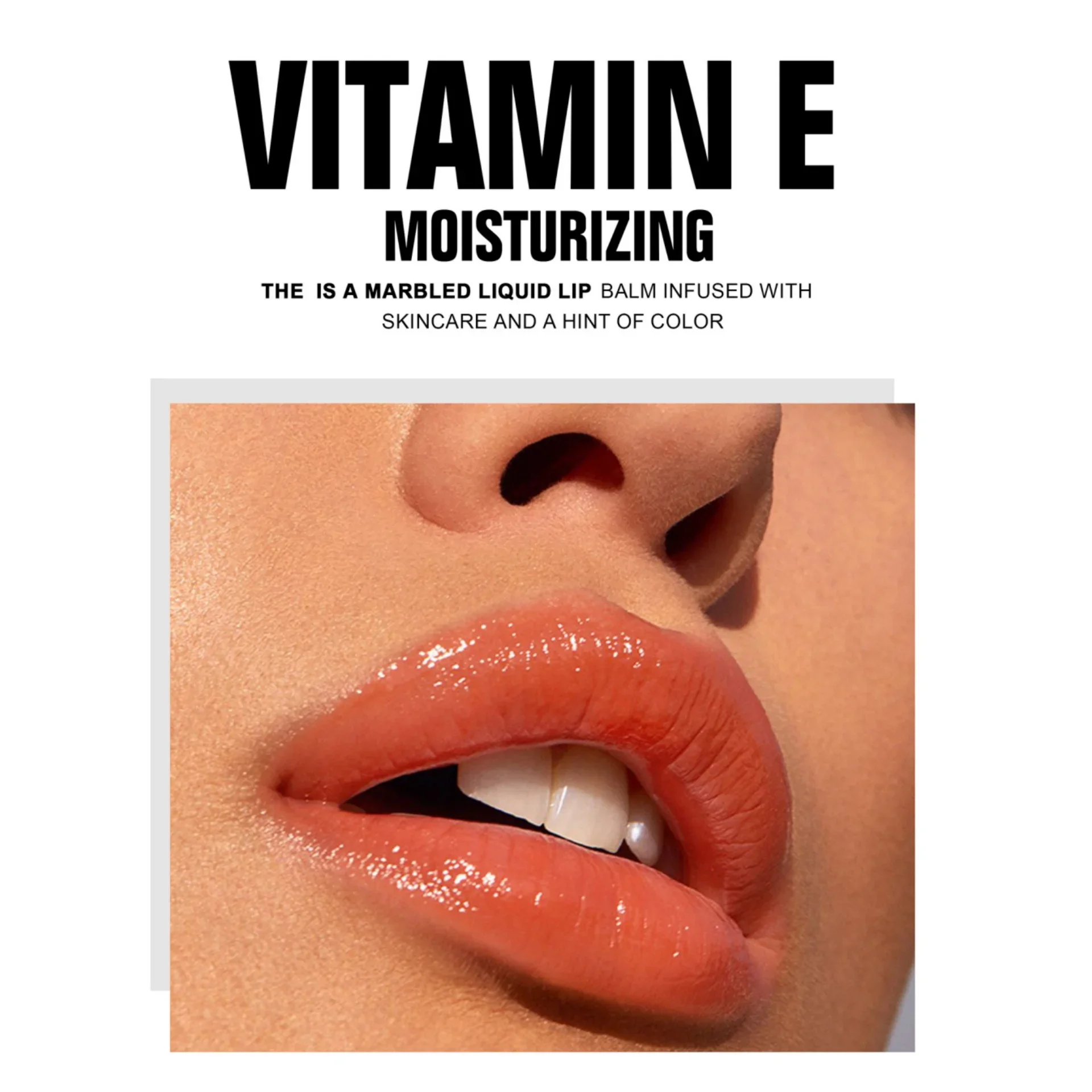 Marmering Vitamine E Lipgloss Langdurige Lip Glazuur Hydraterende Vloeibare Lippenbalsem Mollig Effect Glanzende Lipgloss Naakt Kleur Make-up