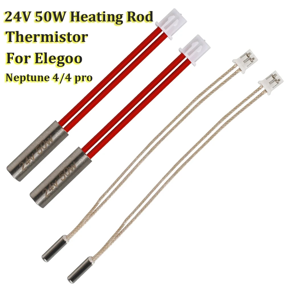24V 50W grzałka patronowa do Elegoo Neptune 4 Części do drukarki 3D Termistor pręt grzejny dla Neptune 4 Pro Hotend