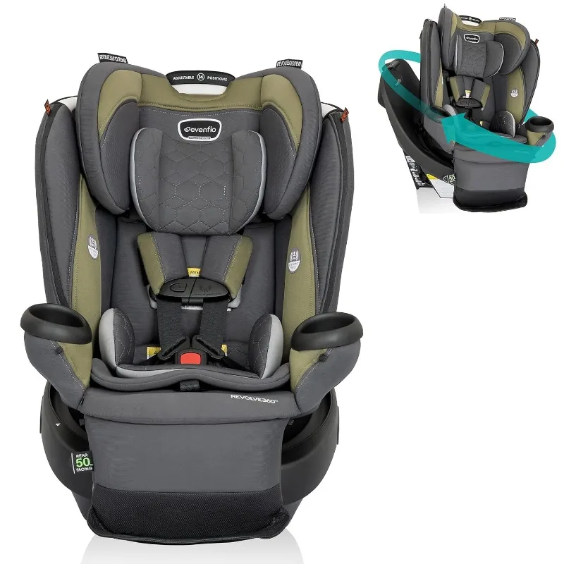 

Evenflo Revolve360 Extend All-in-One Rotational Car Seat with Quick Clean Cover (Rockland Green)