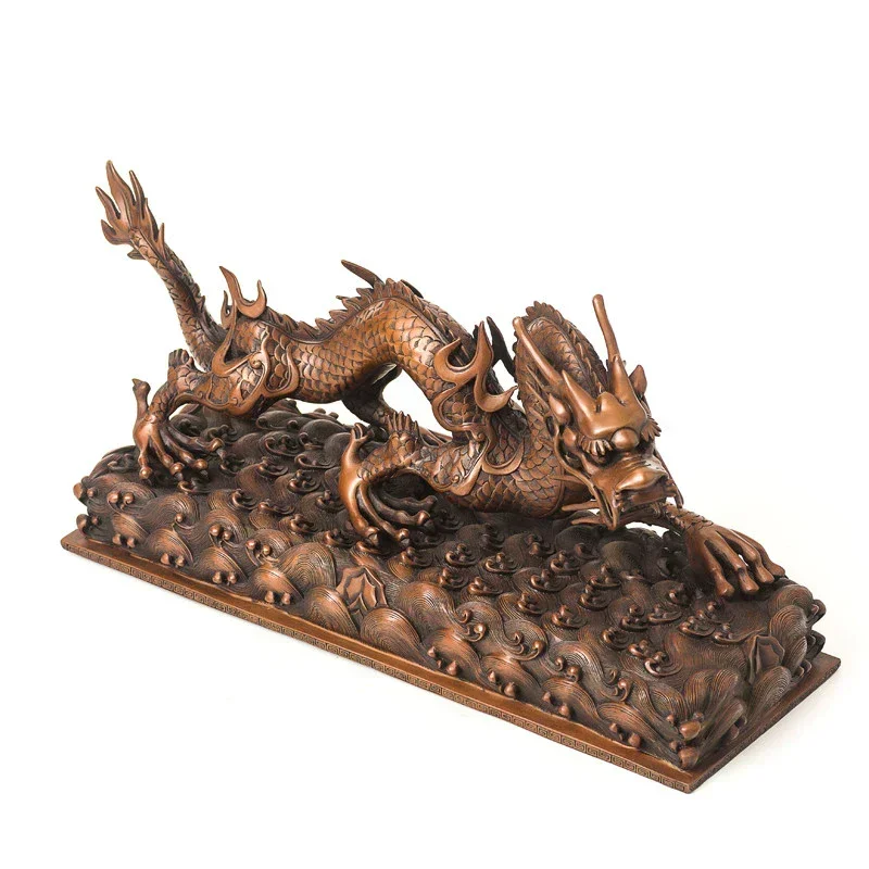 

Copper Jiaolong Ornament Living Room Entrance Office Desktop Zodiac Decoration Crafts Opening Gift