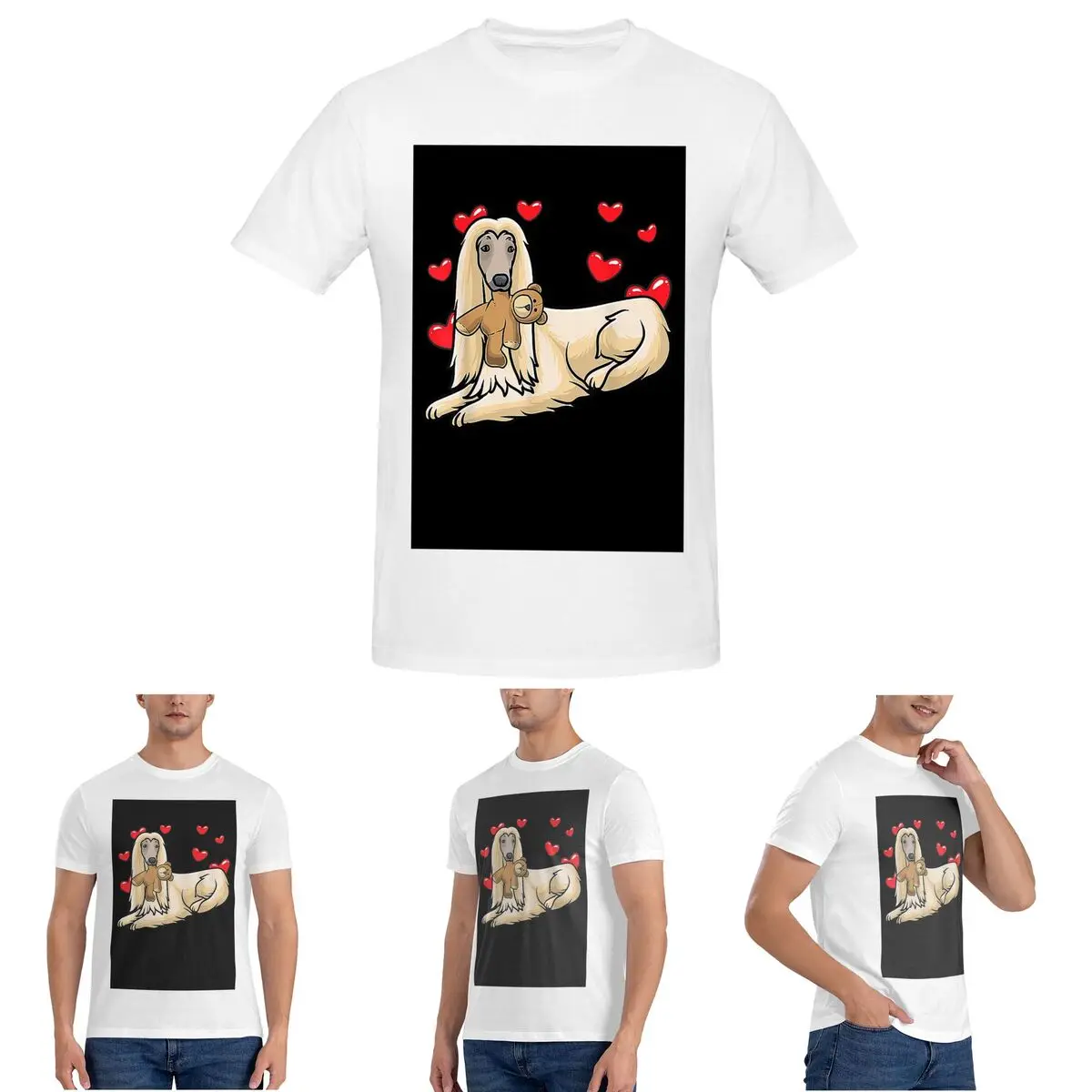 

Afghan Hound Lover T-Shirt for Men Cotton Plus Size T Shirts Men's Tees Short Crew Neck Summer Clothes Tops S-6XL
