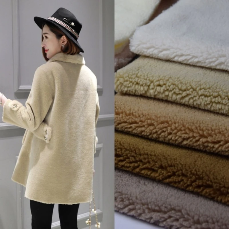 

5MM Short Plush Imitation Lamb Wool Fabric for Thickened Encryption Coat Set Clothing Design Soft Cloth Diy Sewing Material