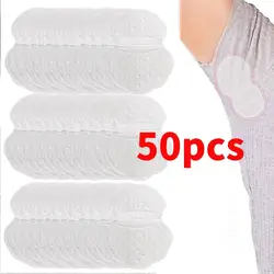 Almofadas descartáveis para suor nas axilas, 50 peças, absorvente de suor, desodorantes de verão, almofadas não tecidas, respiráveis, ultrafinas