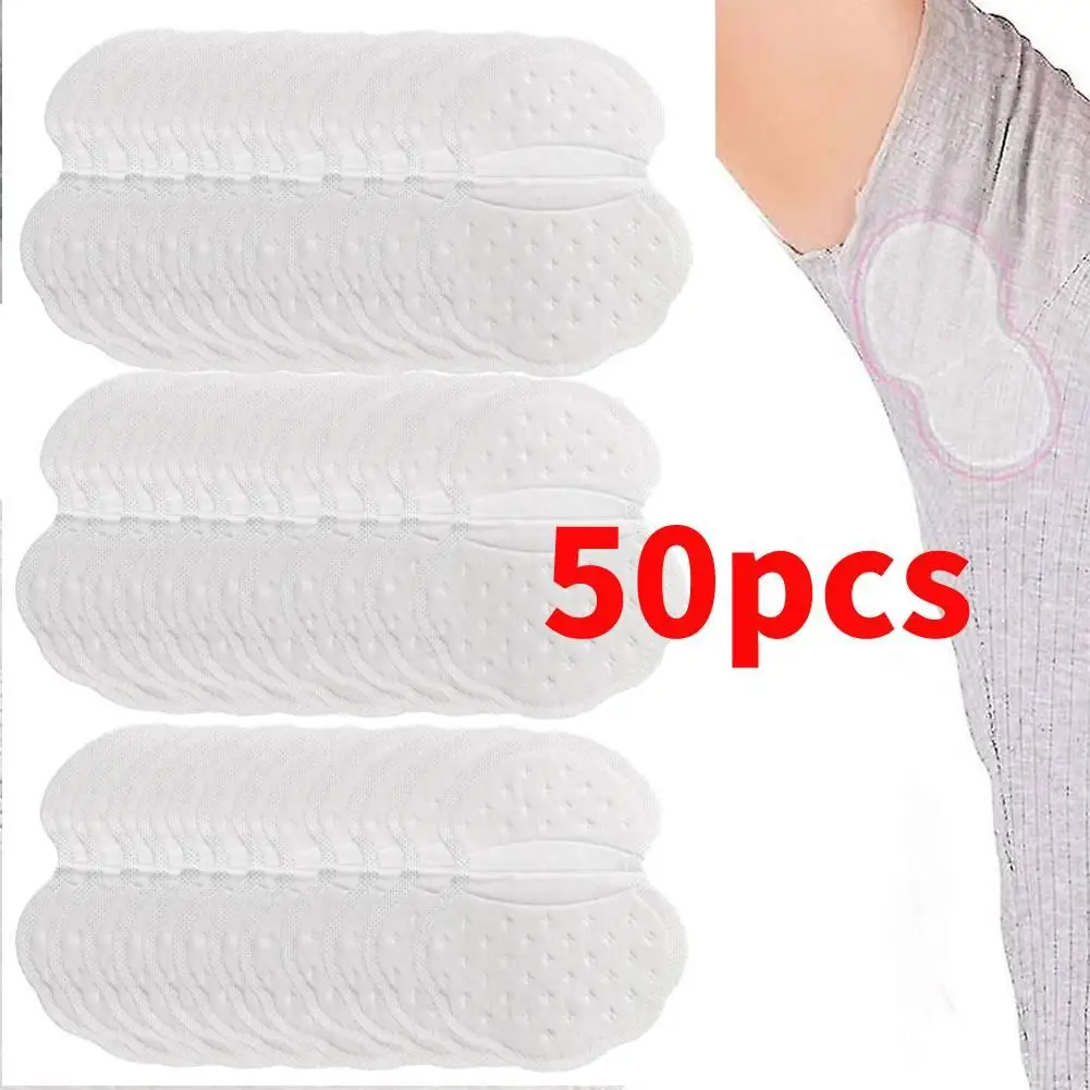 50Pcs Disposable Underarm Armpit Sweat Pads Sweat-absorbing Patch Summer Deodorants Non-woven Pads Breathable Ultra-thin