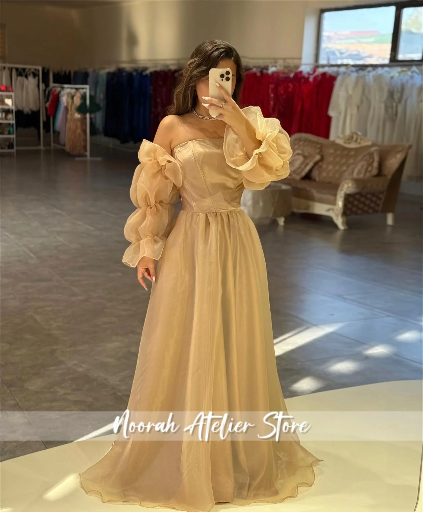 Simples sem alças vestidos de noite de luxo 2025 com mangas compridas feminino dubai celebridade vestido de festa vestido de baile vestidos personalizados