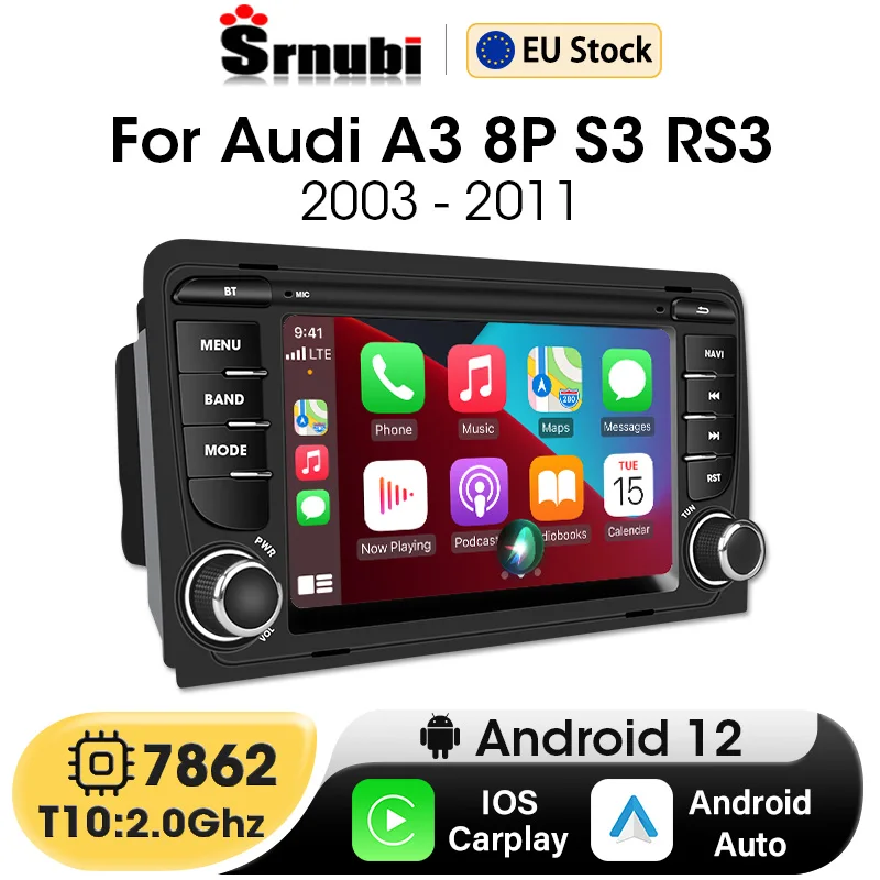 7 inch Car Radio 2 Din Carplay Auto Android for Audi A3 8P 2003-2013 S3 RS3 Multimedia Player Stereo Head Unit Navigation Audio