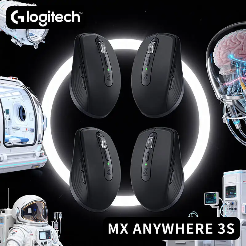 

Logitech MX Anywhere 3S Ergonomic Wireless Mouse, Quiet Operation, Precision Scroll, Multi-Device Support