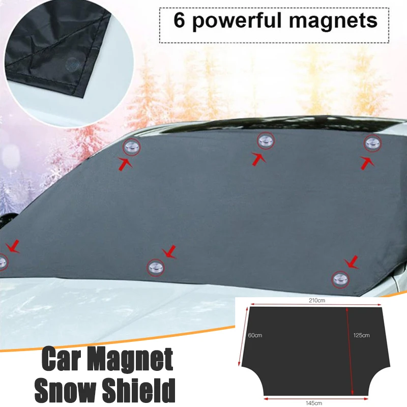 Car Magnetic Snow Shield Winter Front Windshield Cover Anti-frost Sun Protection Half Car Cover Insulated Parasoles Para Coches 