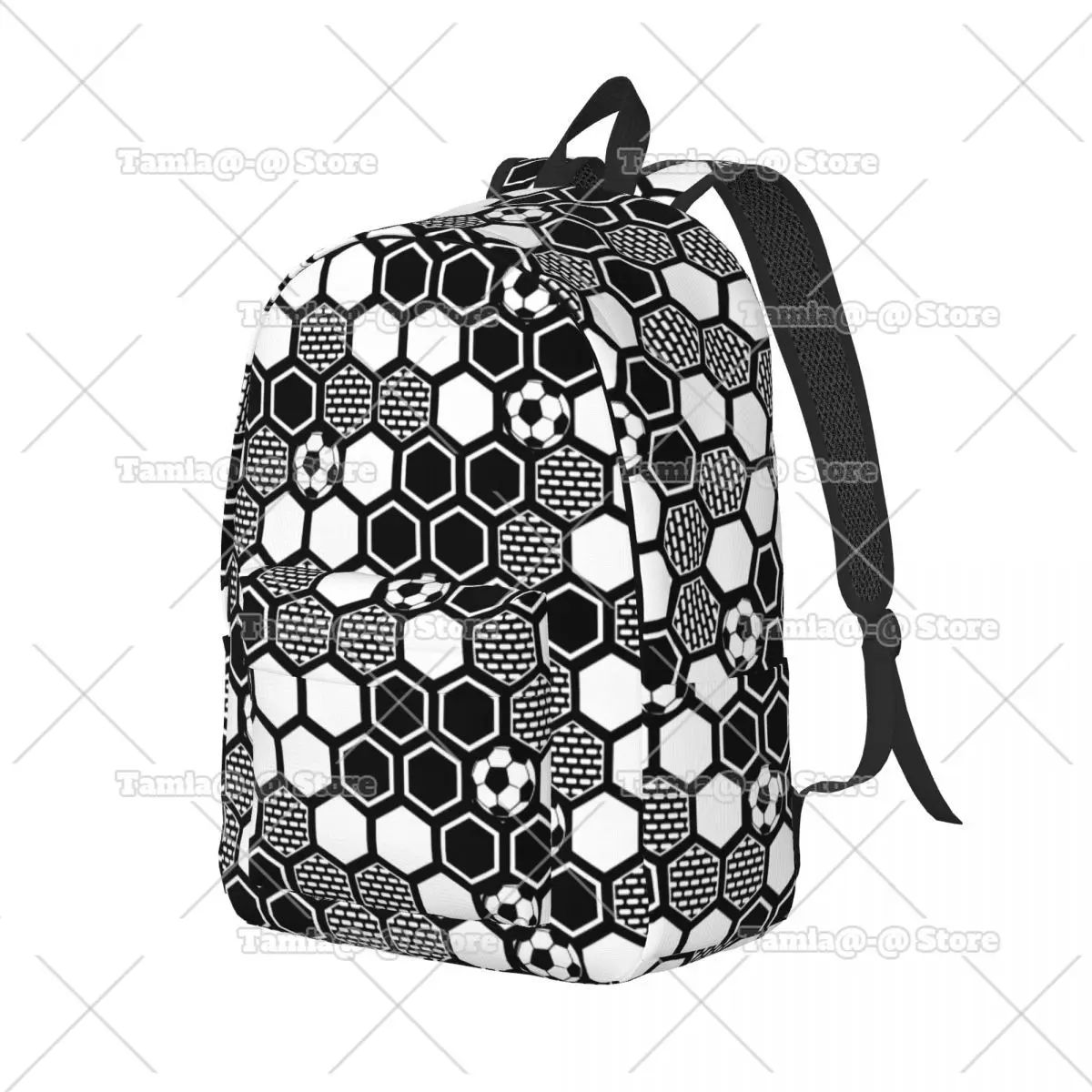 Football Ball Pattern Soccer Cool Backpack Lightweight High School Hiking Travel Daypack for Men Women College Shoulder Bag