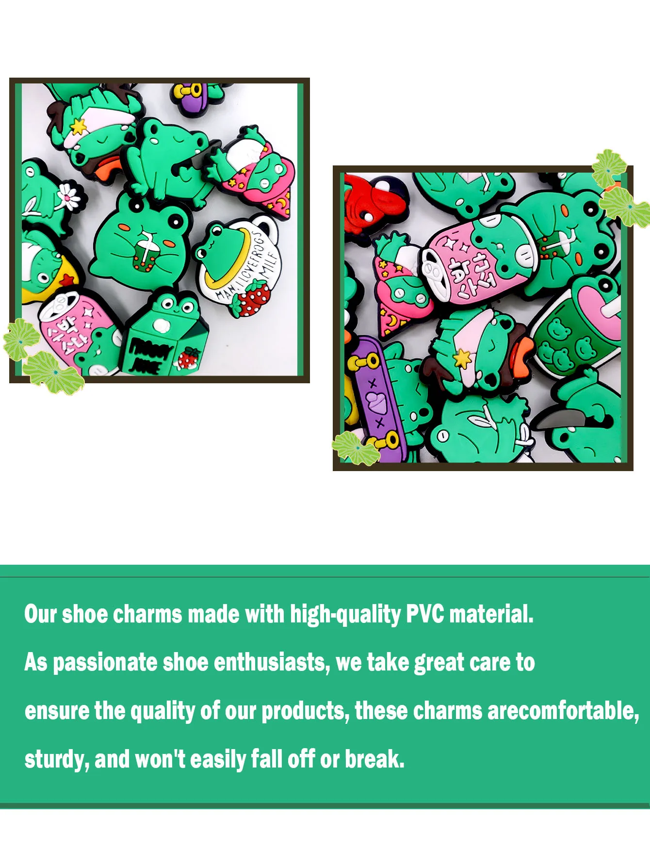 19Pcs Funny Frog Series Shoe Charms For DIY Charms Shoe Decorations Accessories Shoe Pins Bubble Slides Sandals Great Gift