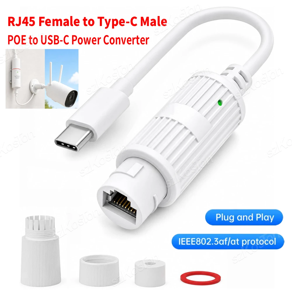 adaptador-de-carregamento-rj45-femea-para-tipo-c-macho-a-prova-d'Agua-para-uso-externo-com-conversor-de-energia-poe-para-usb-c-para-monitoramento-de-cameras-de-seguranca