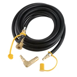 12FT Quick-Connect RV Propane Extension Hose,Low Pressure Quick Disconnect Hose with Elbow Adapter for Blackstone 17&22