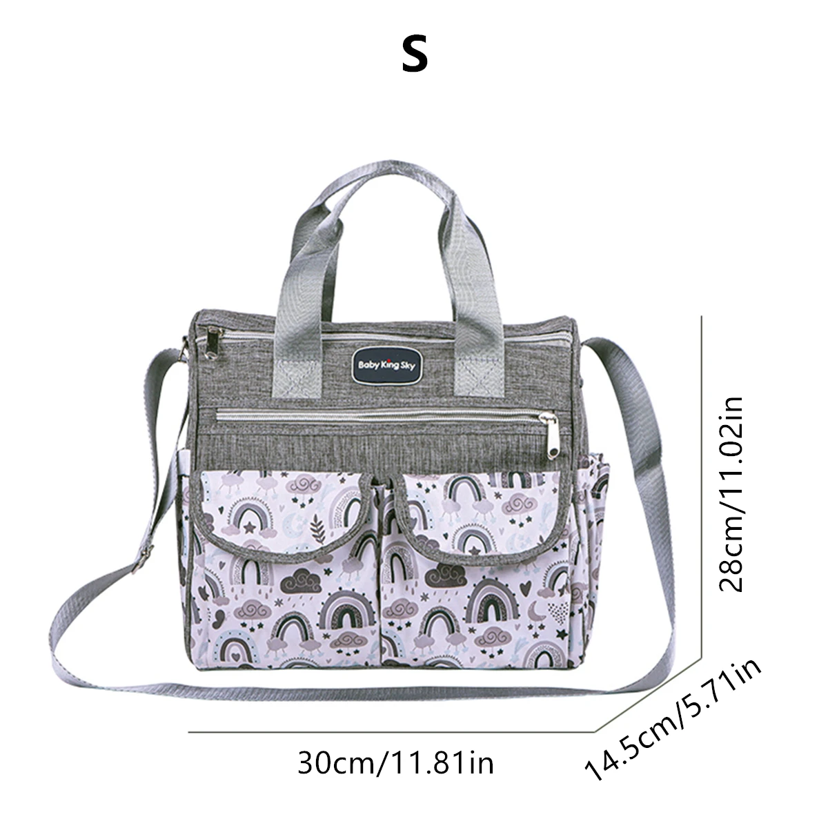 New Fashionable Cloud-Printed Single-Shoulder Mommy Bag; Multi-Functional Large-Capacity Cross-Body Mother-And-Baby Bag; Portable Maternity Tote