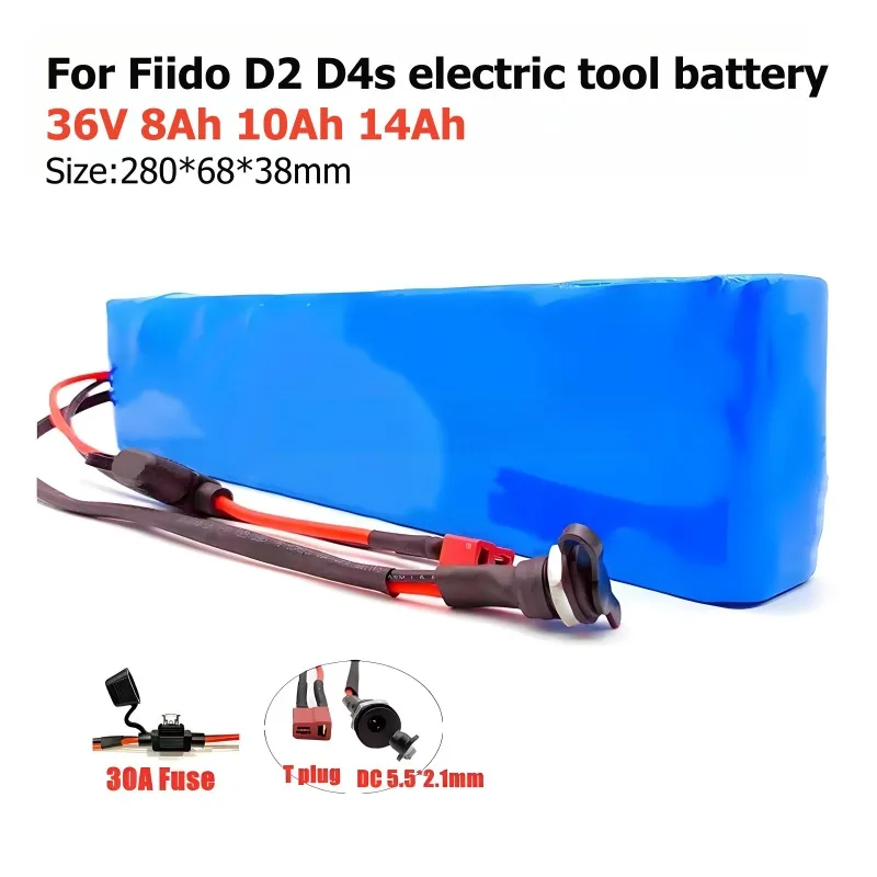 36V 10Ah 14Ah 18650 Lithium Battery, Suitable For 500W High-power And High-capacity Fiido D2 D4s Electric Tool Battery, With BMS