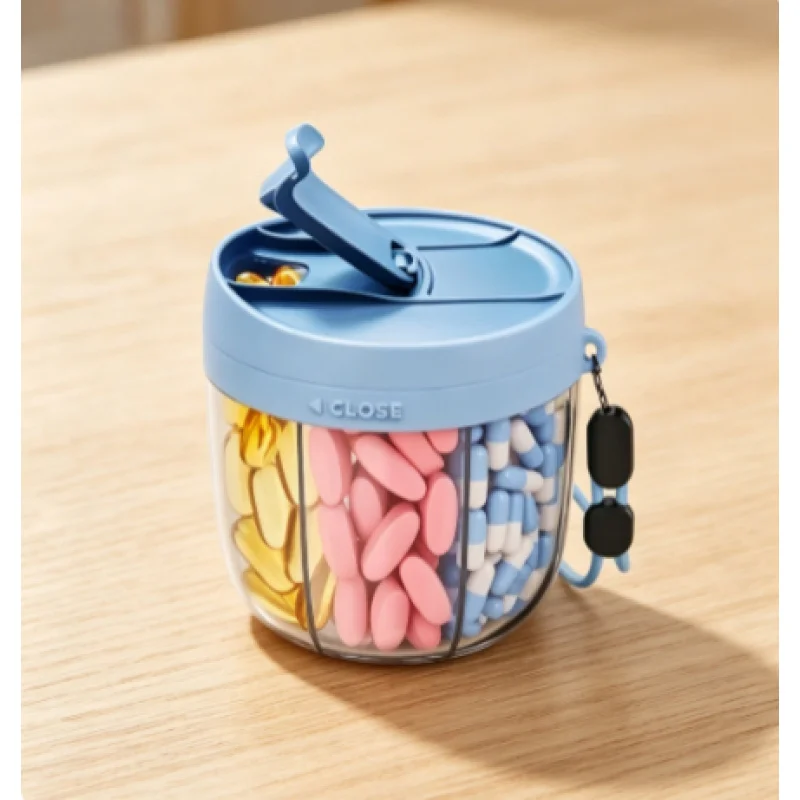7 Compartment Portable Pill Box Vitamin Capsule Organizer Anti Confusion Supplement Storage Case