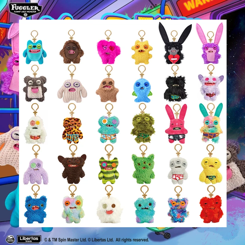 Fuggler أفخم دمية قلادة 5 4 و 3 أجيال القبيح لطيف المفاتيح السروال الأسنان الوحش ظهره كيرينغ اكسسوارات الهدايا