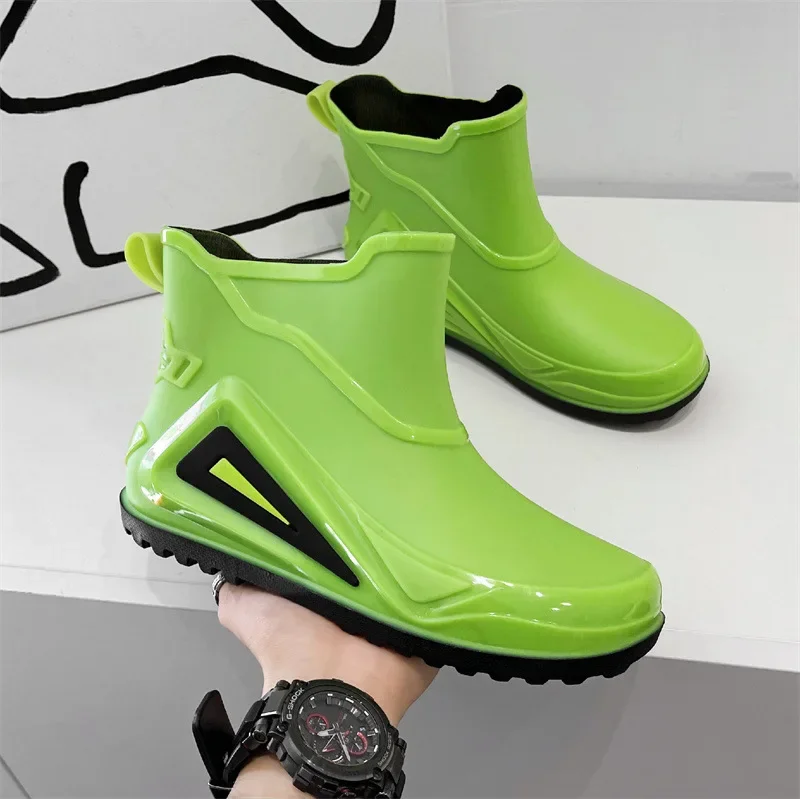 

Fashion Rain Boots Men's Rainboots Korean Outer Wear Waterproof Fishing Shoes Thick-soled Non-slip Kitchen Water Shoes Men Boots