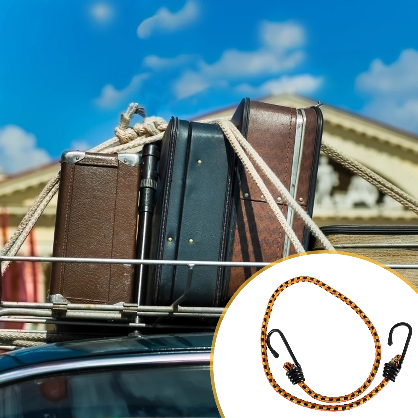 

5 pcs Luggage Rope Set 80Cm Heavy Duty Cargo Binding Belt Elastic Cord For Motorcycle Truck Trunk Load Tensioner Tool