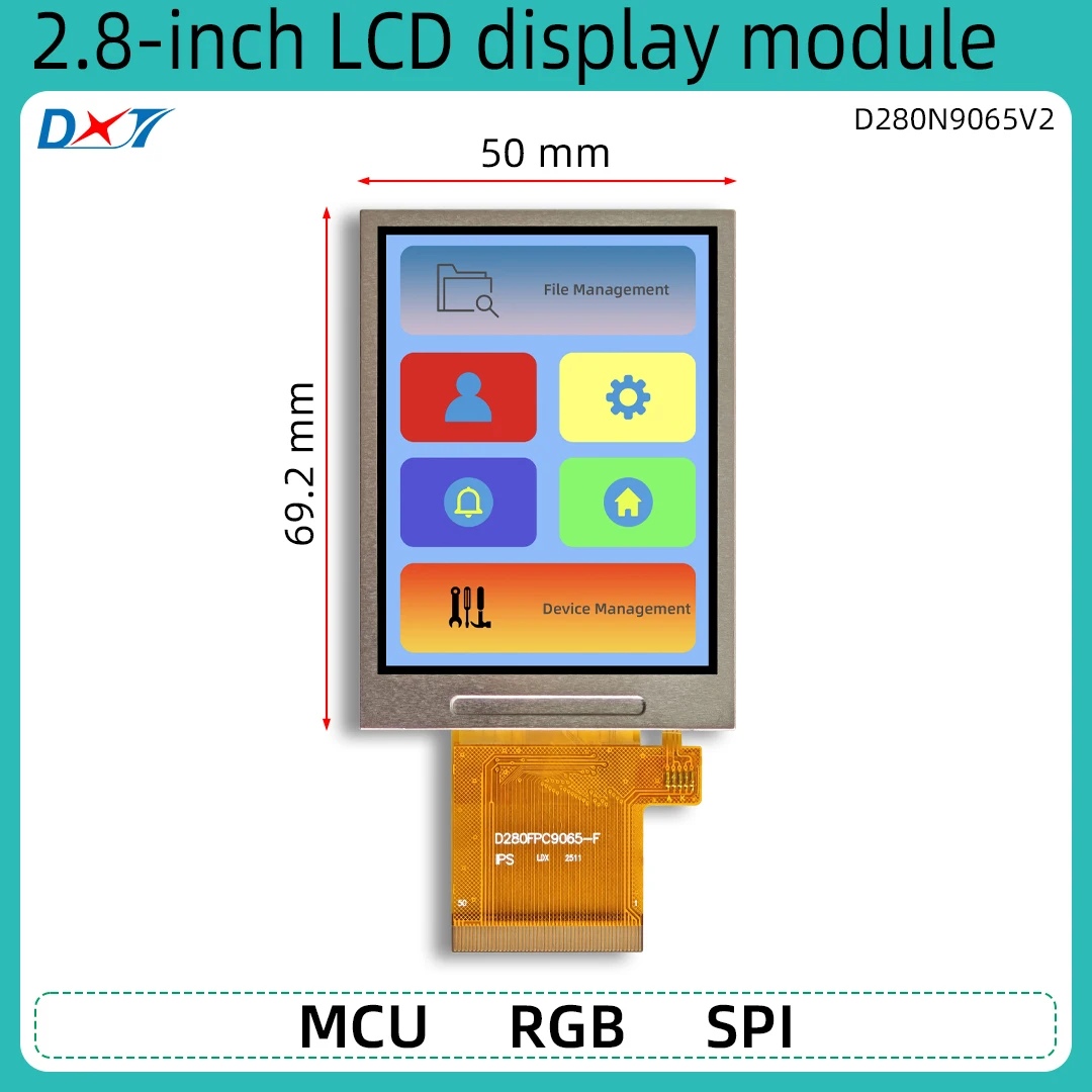 2.8 inch LCD display TFT supports SPI MCU RGB resolution 240*320 ST7789V IPS LCM module D280FPC9065