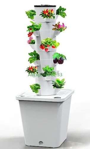 10 15, 20  25 30 holes hydroponic column tower soilless cultivation can bring plant lamp vegetable growing