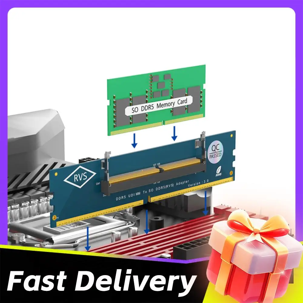 

Адаптер-переходник SO-DIMM на DIMM для ноутбуков и настольных ПК, DDR5, 2/1 шт. ﻿