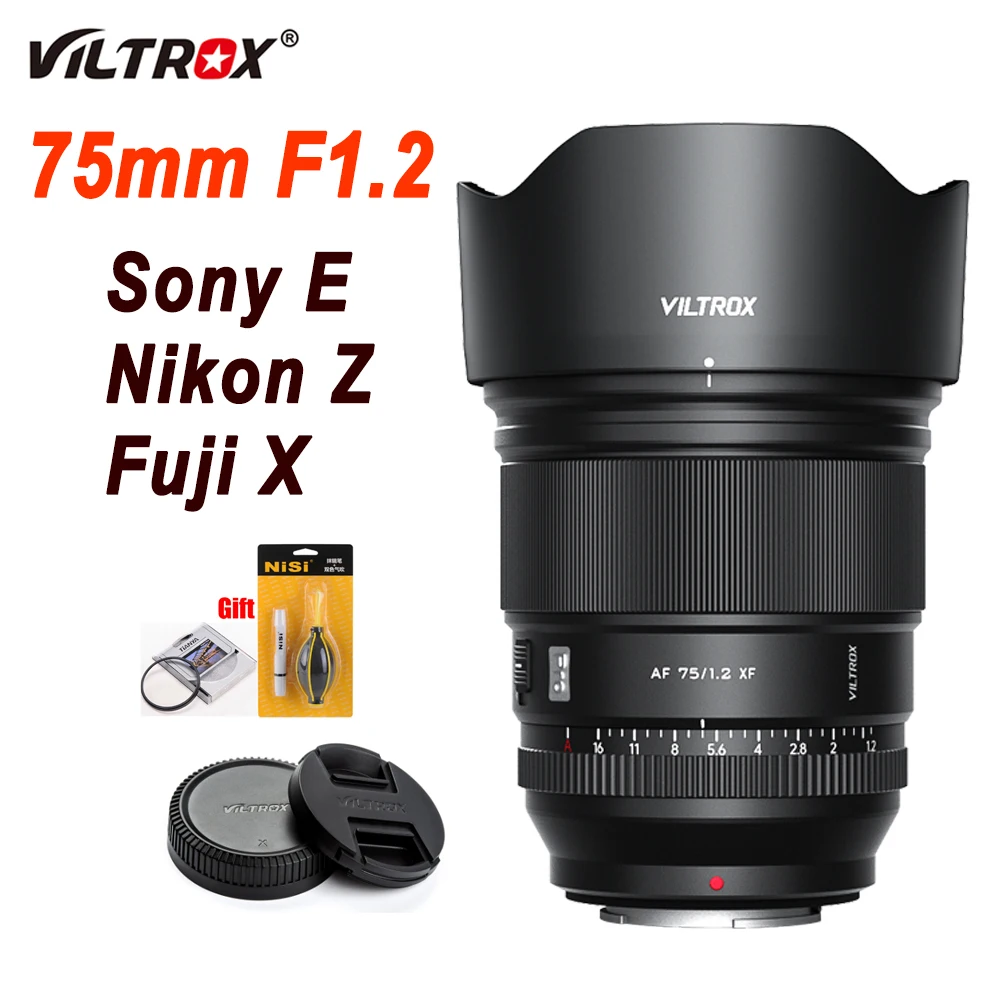 

Viltrox 75 мм F1.2 Pro AF Полнокадровый объектив с автофокусом для Sony E Nikon Z Fuji X Фотографическая фотография