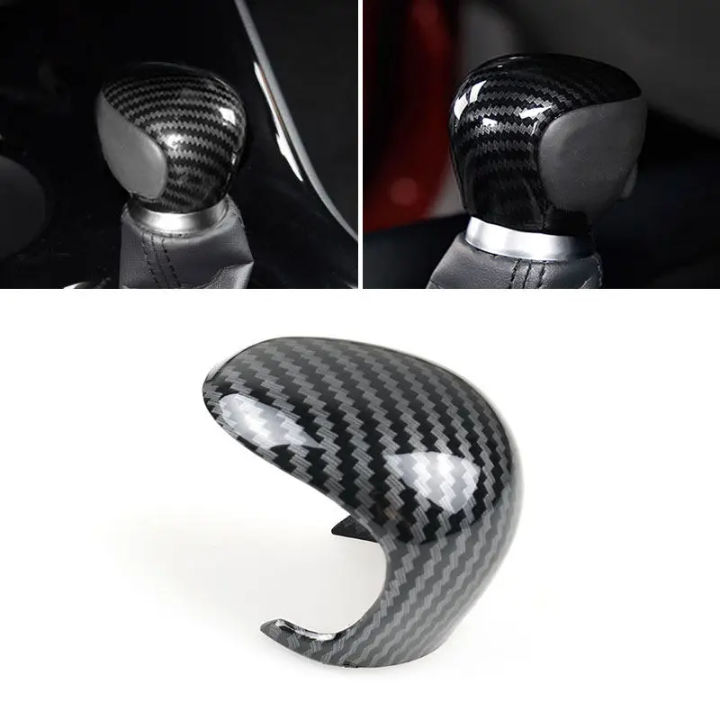 For Toyota C-HR CHR 2016 - 2023 Car Carbon Fiber Texture Gear Knob Gear Shift Head Knob Gear Lever Knob Gear Stick Cover Trim