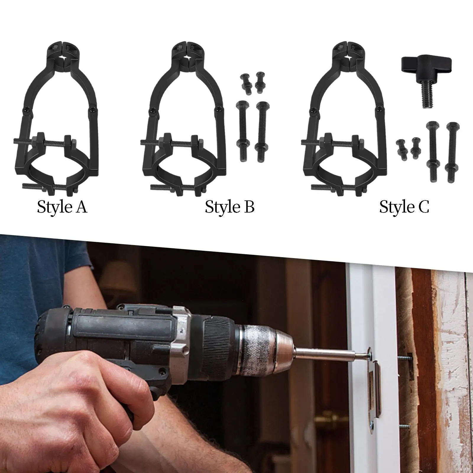 

Electric Drill Square Hole Bracket Converter Black Sturdy Mortise Attachment for Drill Press