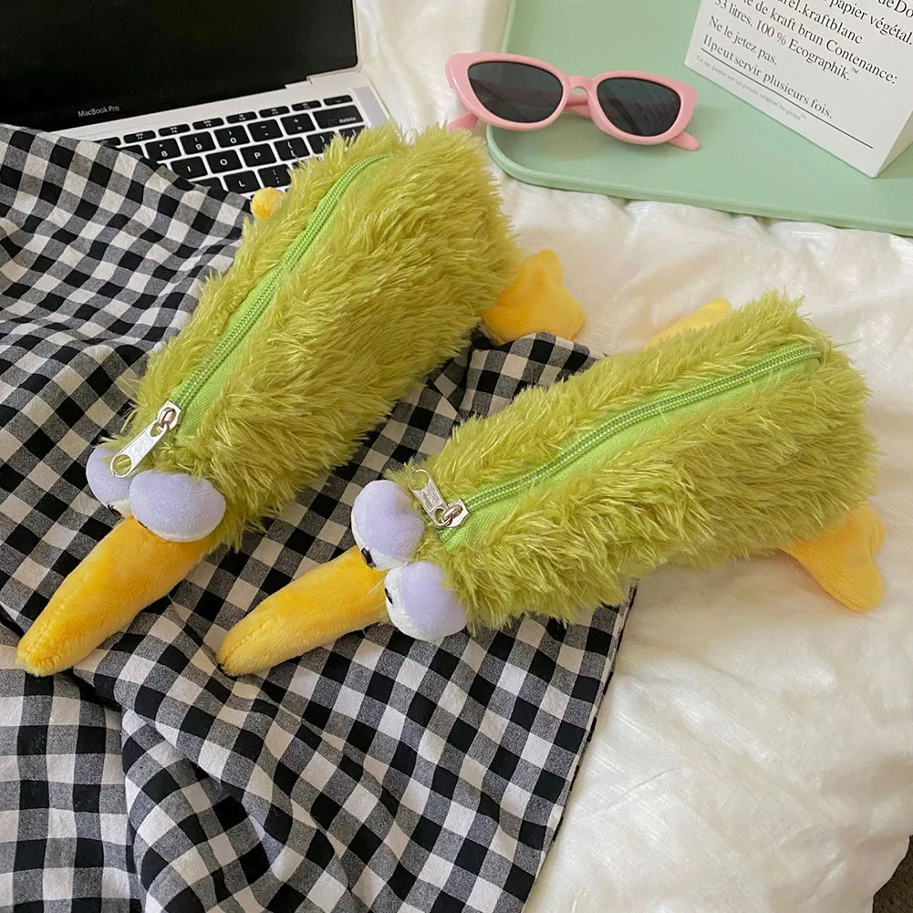 Kiwi Bird Pencil Case Bird Shaped Pencil Case Holds 20 Pens Cute Plush Pen Pouch Large Capacity Animal Pencilbag School Supplies