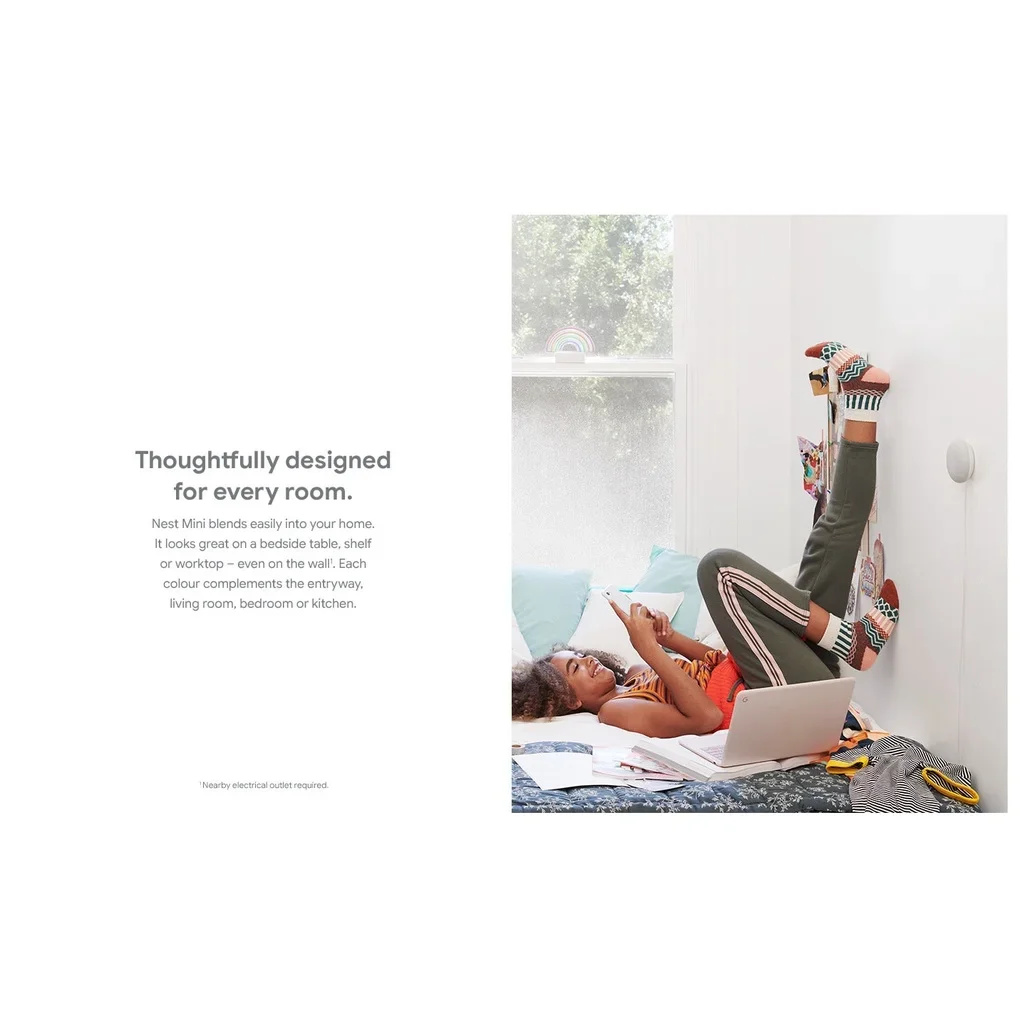 مكبر صوت بلوتوث Google Nest Mini 2nd مكبر صوت ذكي مع مكبرات صوت مدمجة يمكن التحكم فيها بالصوت من الجيل الثاني من Google Assistant