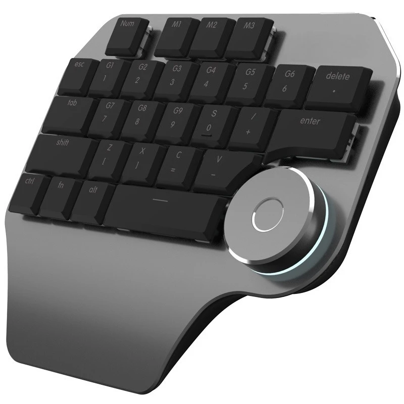 Single - Handed Flat Keyboard with Shortcuts & Voice Tool for CAD Designers
