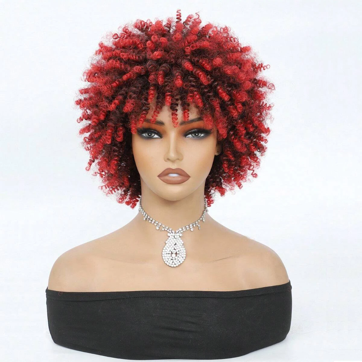 Curly Wig Afro Wigs For Women Short Curly synthetic Wigs For Women Kinky Curly Wig With Bangs Natural Hair Wigs For Women